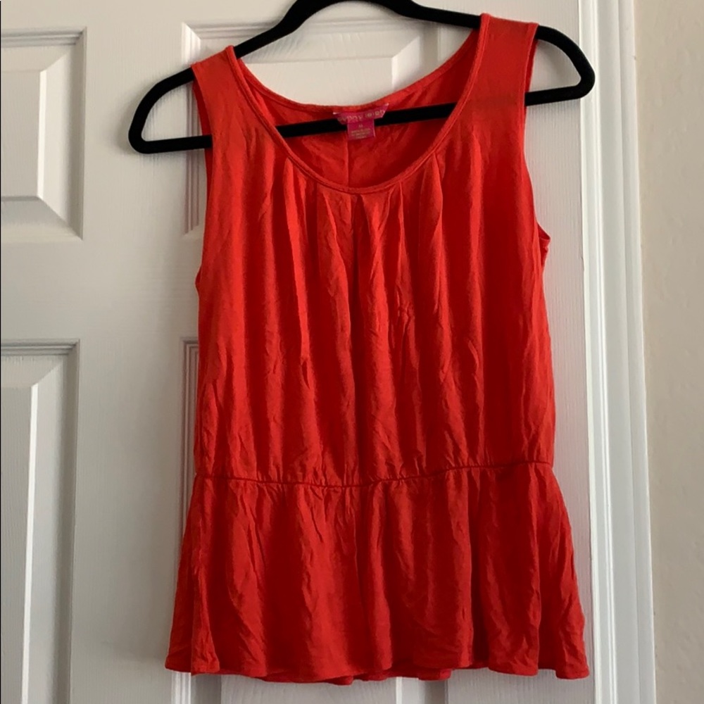 Bright orange peplum top